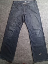 7 For All Mankind Relaxed Jeans Mens Size 34 Dark Wash Straight Stained