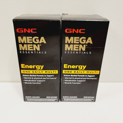 2 GNC Mega Men Energy & Metabolism Multivitamin 60 ct Each