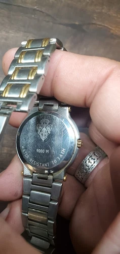 Vintage Gucci 9000M ブラックダイヤル ツートーン SS+GP クォーツ メンズ 腕時計 スイス製 読み取り - 画像8/24