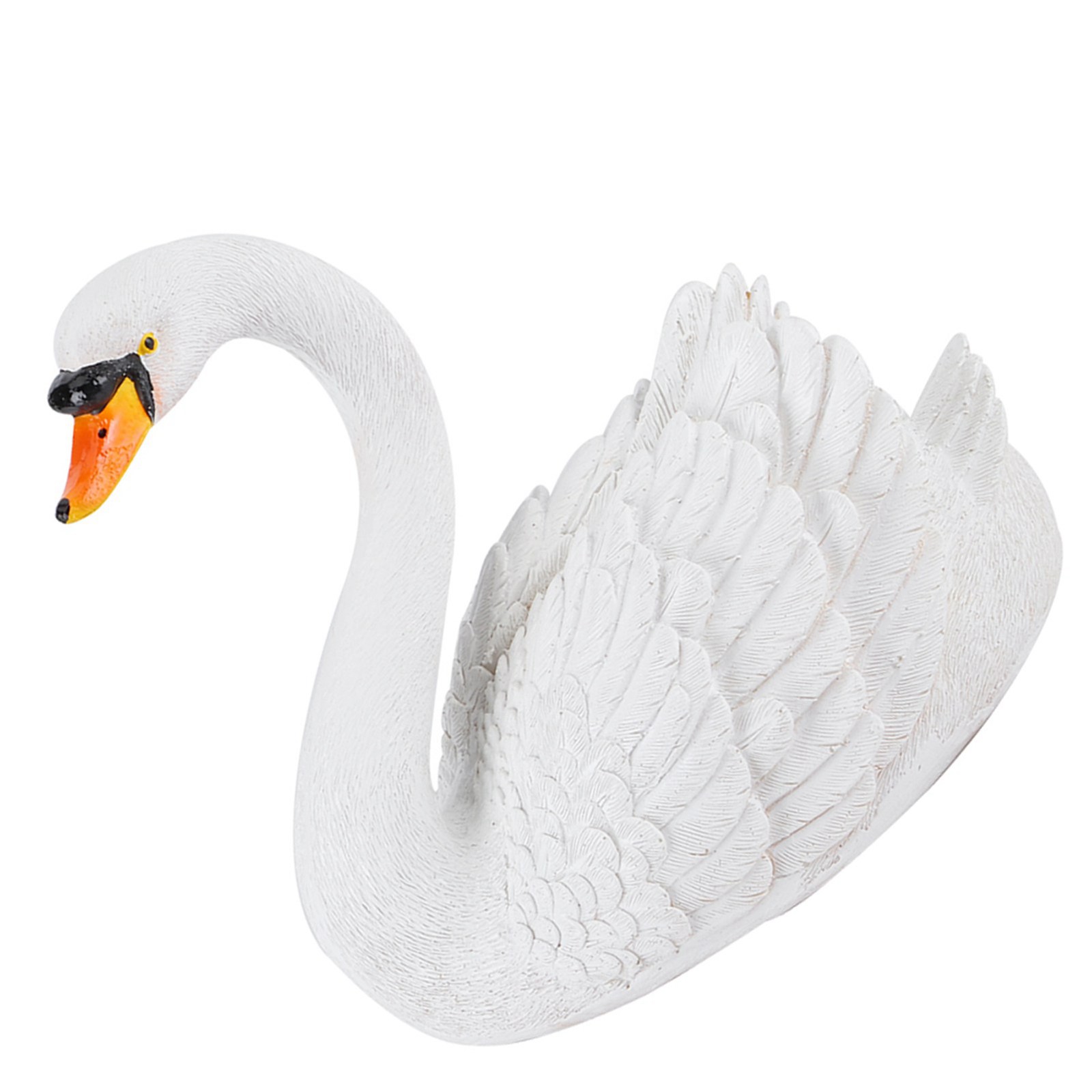 Resin Simulation Floating White Swan Figurine Ornament For Landscape Yard Garden