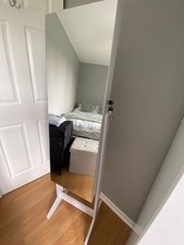 Free Standing Jewellery Storage Mirror In White from the range 