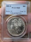1881-S $1 US Morgan Dollar PCGS MS 65