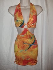 Gorgeous orange summer party evening casual dress Size 8 10