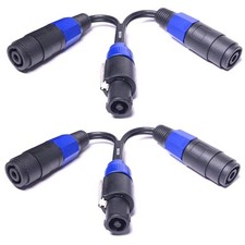 Speakon Splitter Cable, 1-Male to 2-Female, 2 Pack