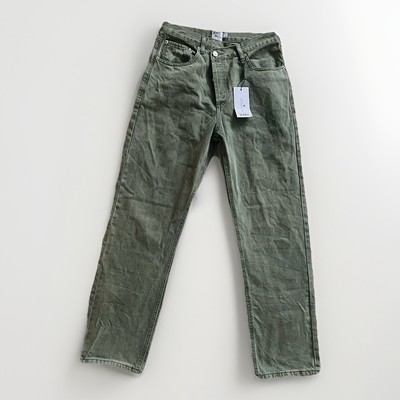 Princess Polly Holly Asymmetric Straight Leg Jeans Green US 6 New