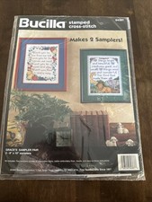 Bucilla Stamped Cross Stitch Kit Graces Sampler Pair Thank You Prayers 64387 New