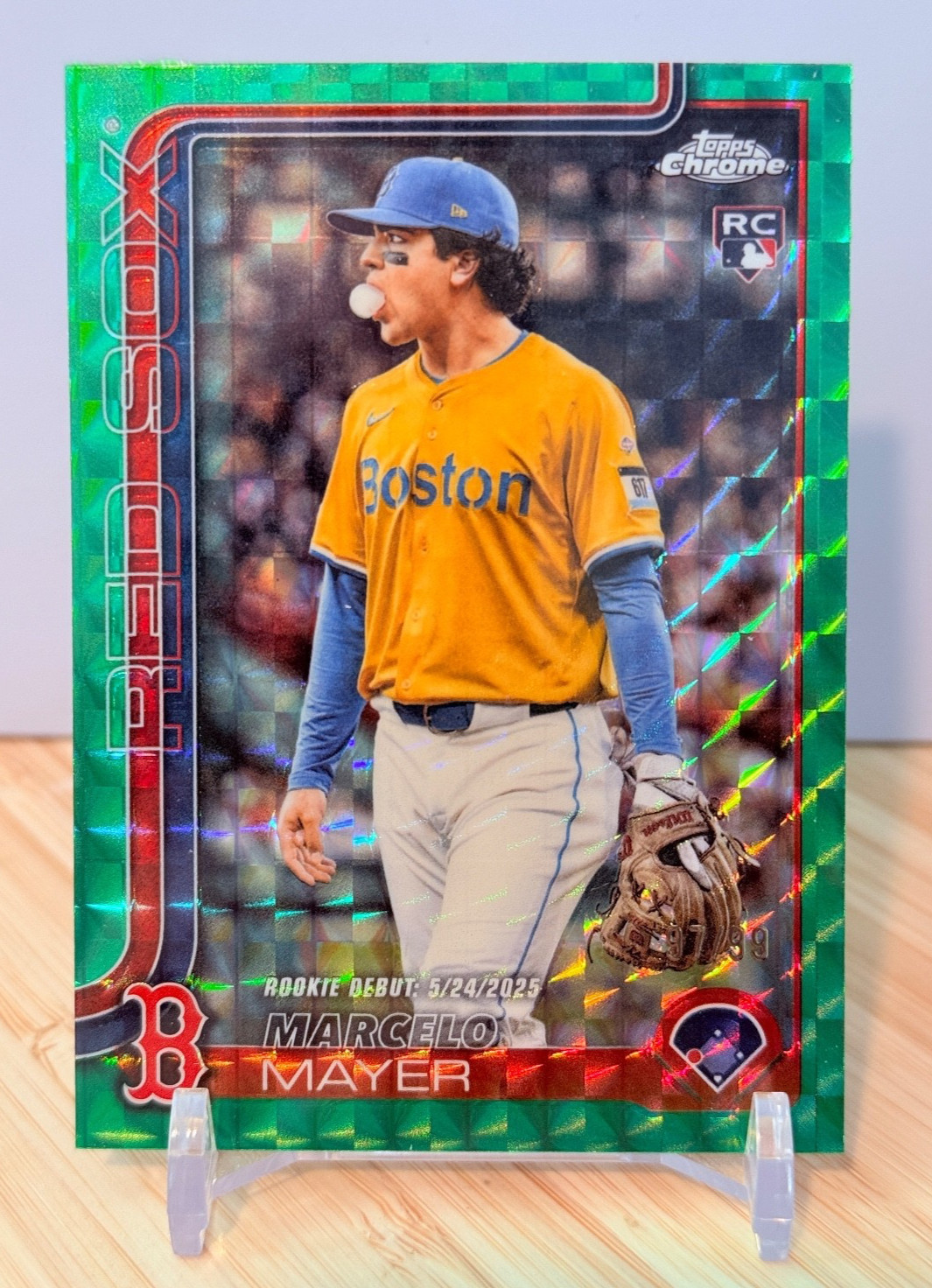 Marcelo Mayer 2025 Topps Chrome Update RC Debut Green Geometric Refractor /99