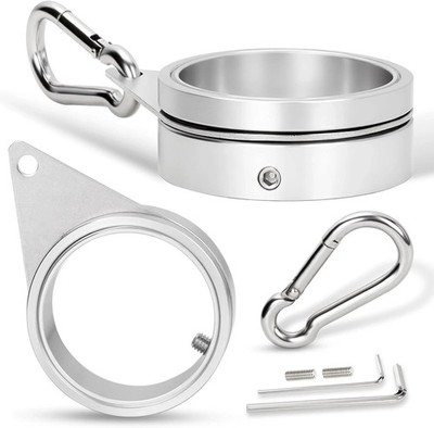 2'' Large Flag Pole Rings, 2 Pcs Aluminum Alloy Spinning Flag Pole Ring Clips Swi
