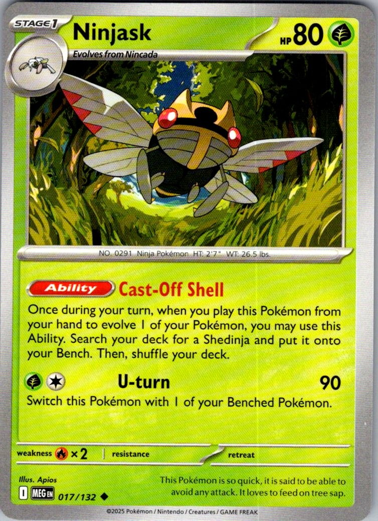 Ninjask Mega Evolution 017/132 Uncommon Pokemon Near Mint