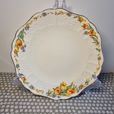 Empire Pottery England Cake Plate With Floral Decoration