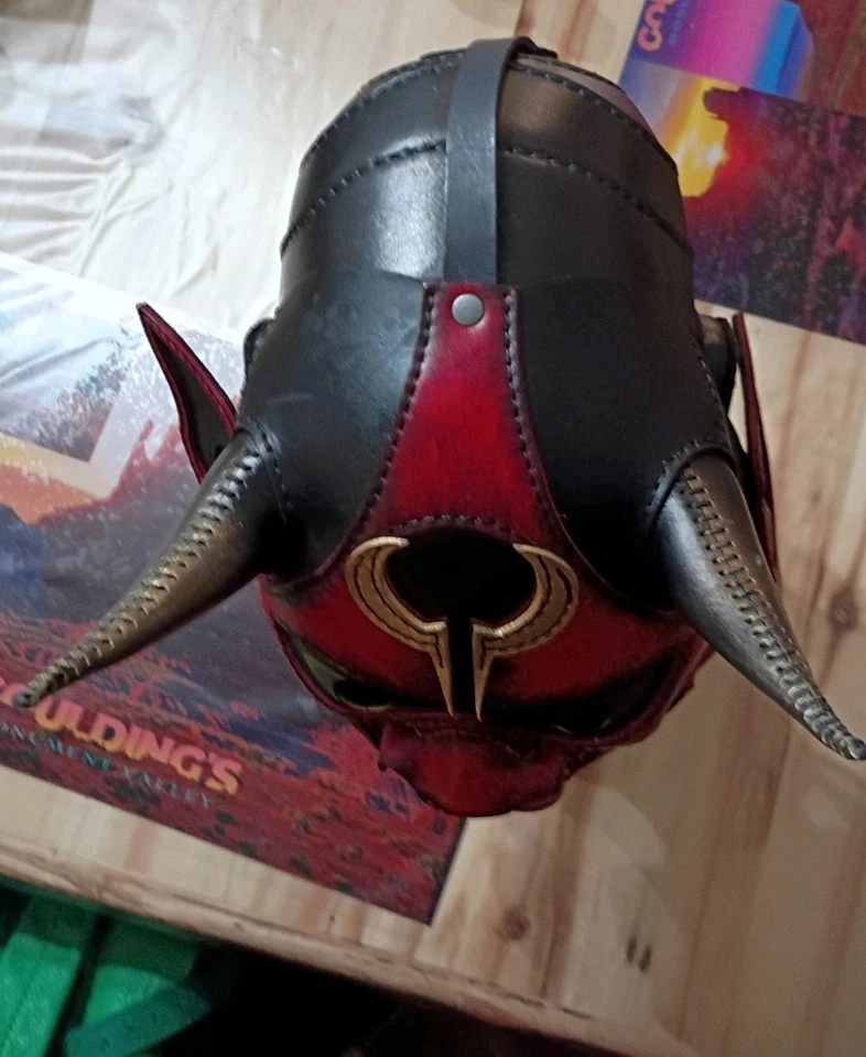 ONI MASK - 100%HANDMADE - GENUINE LEATHER  HIGH QUALITY - Image 3 of 4