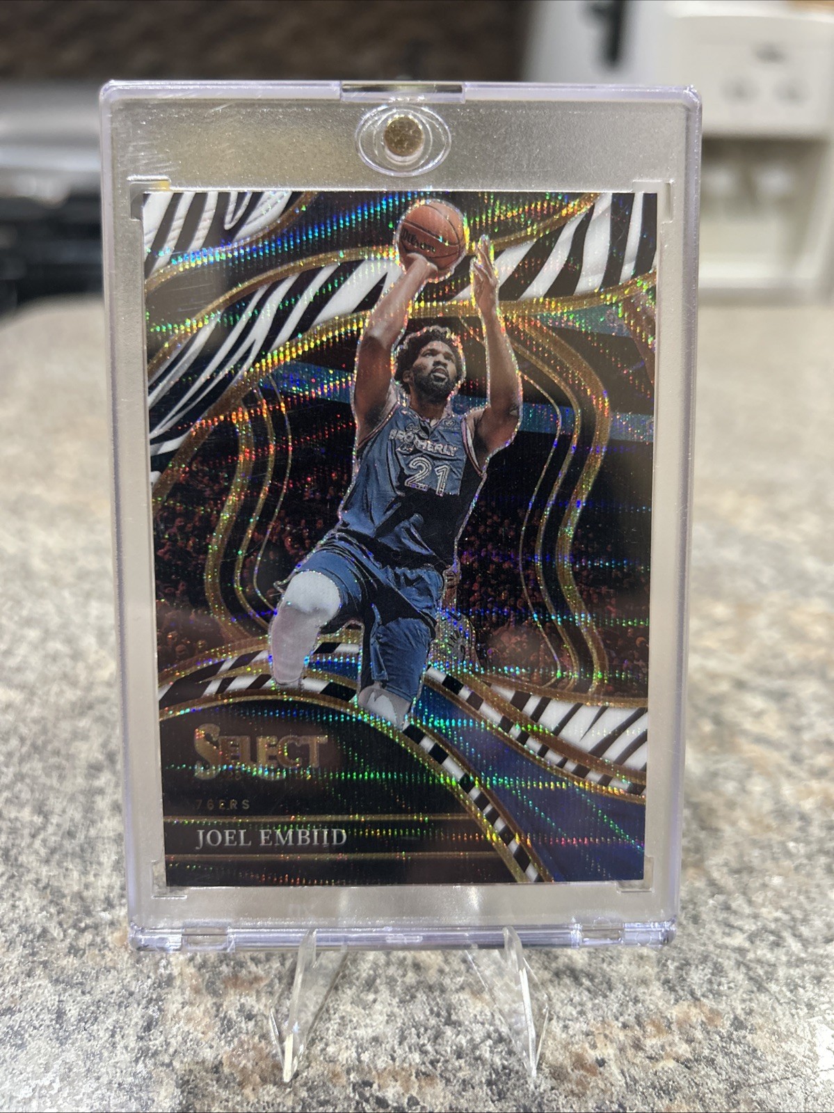 2023-24 Panini Select Prizm Zebra JOEL EMBIID Courtside SSP #204  - 76ers