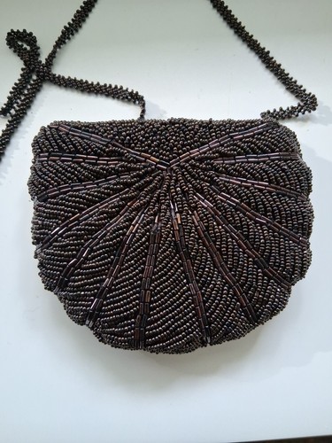 Vintage Hong Kong beaded Genie crossbody coin purse credit card lipstick - Picture 9 of 15