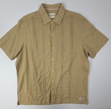 Scotch and Soda L Men's Short Sleeve Woven Linen Blend Relaxed Tan Shirt