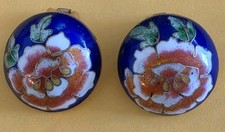 Vintage Floral Cloisonne Earrings
