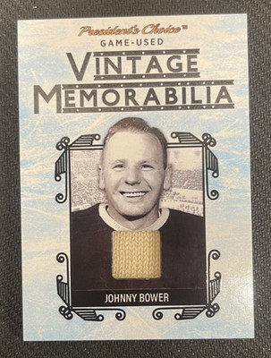 2018 PRESIDENT'S CHOICE GAME-USED JOHNNY BOWER VINTAGE MEMORABILIA #ed 3/3