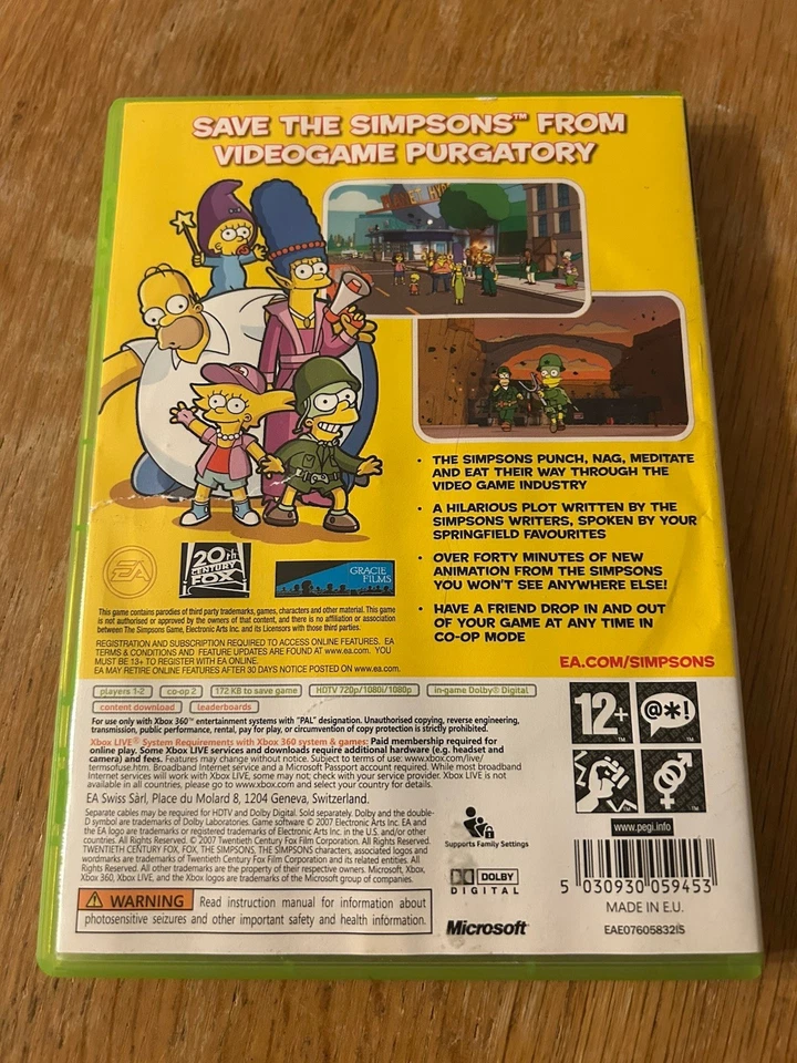The Simpsons Game (Microsoft Xbox 360, 2007) - PAL - Image 2 of 3