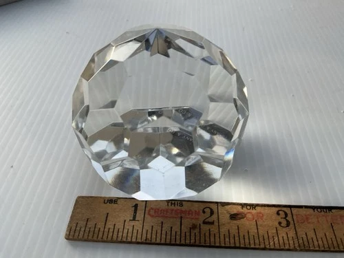 Vintage TIFFANY & CO. Clear  Crystal Diamond Faceted Paperweight