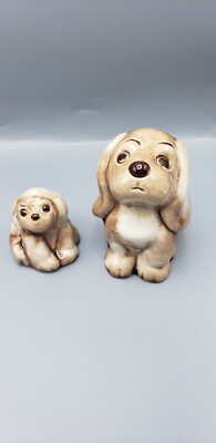 2-Vintage Lichten Ware Puppies Figurines 1940s ''begger''. 