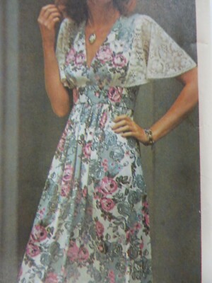 Vintage 70's Simplicity 6710 LACE ANGEL SLEEVED DRESS Sewing Pattern Women  Sz 10 | eBay