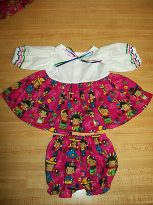 PINK DOLLS DRESS+PANTY SOUTH OF THE BORDER GIRLS for 16'' CPK Cabbage Patch Kids