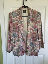 80s womens floral blazer shoulder pads
