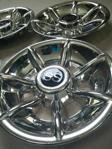 (4)Golf Cart Wheel Covers 10 inch, Improved 7 Spoke Chromed Hub Caps, Set of 4 - Picture 2 of 2