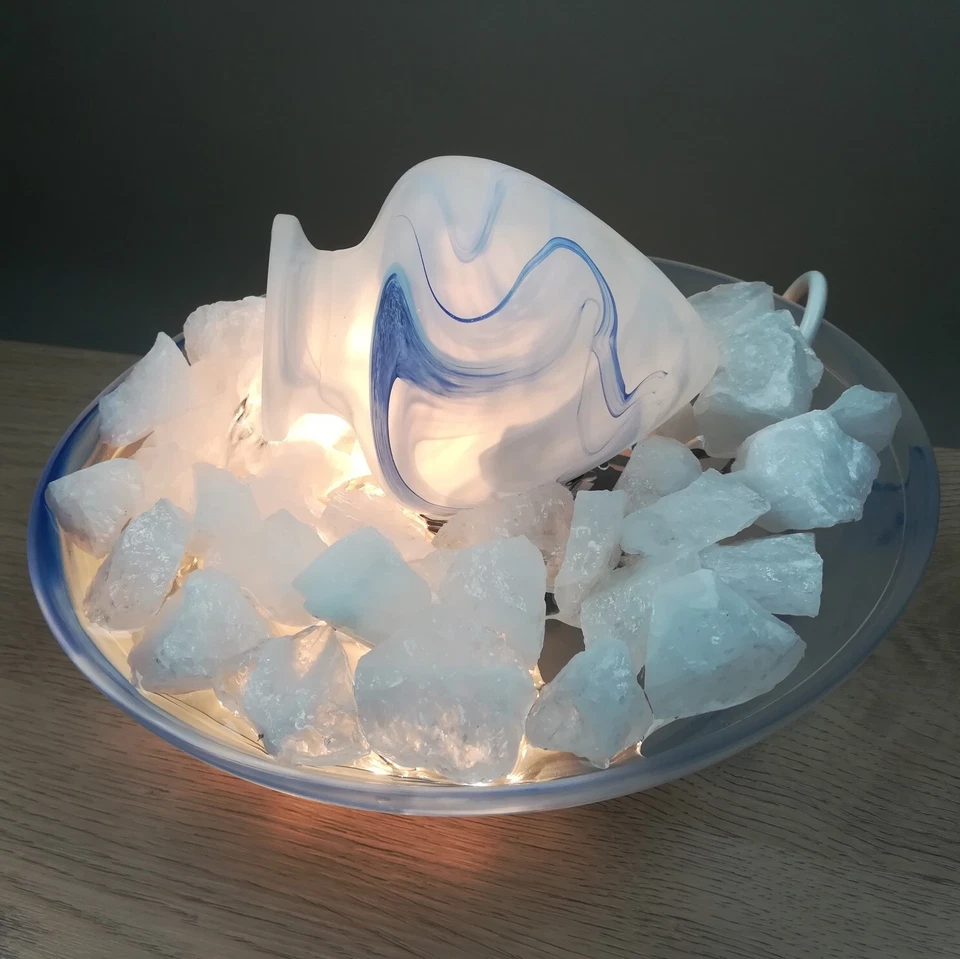 Zimmerbrunnen Glasamphore in Glasschale 25 cm, beleuchtet - Bild 3 von 4