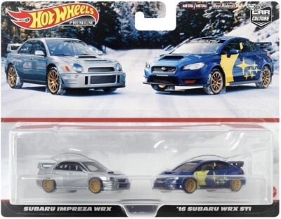 HOT WHEELS SUBARU IMPREZA WRX &  16 SUBARU WRX STI CAR CULTURE 2 PACK PREMIUM