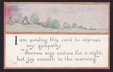 Sympathy-Arts and & Crafts Style-F.A. Owen-Antique Postcard