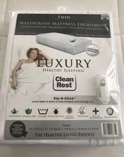 CleanRest® Luxury Twin Waterproof Mattress Encasement 39”X 75” New Original Pack