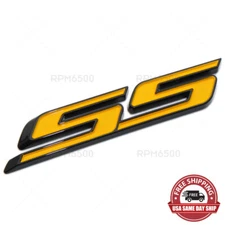 Chevy Camaro SS Rear Trunk Lid Nameplate Logo Fender Emblem Badge Black Yellow