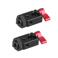 2x CAMVATE Aluminium Alloy 15mm Single Rod Clamp Adapter w/ 1/4"-20 Screw Mount