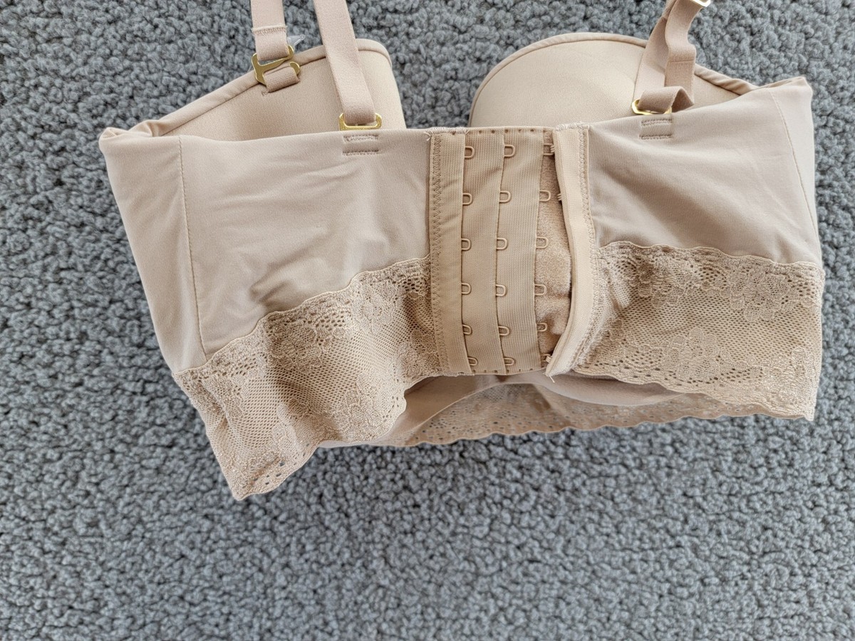 Natori Women's Bliss Perfection Strapless Bra – Cafe Color, 38C, Longline With Removable Straps