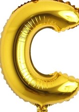 16" Alphabet Letter C Gold Foil Airfilled Balloon