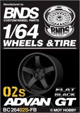 1/64 Plastic WHEELS RIMS TIRES For Diecast Models -ADVAN GT-02S-BLACK CHROME-