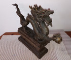 New ListingAntique Chinese Bronze Feng Shui Wealth Dragon Statue