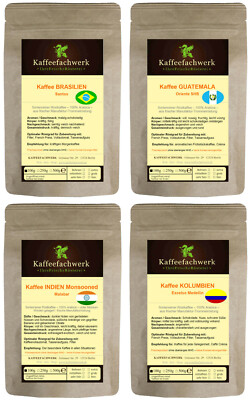 Kaffee Probierpaket 4x100g Probierset   Brasilien Guatemala Malabar Kolumbien 