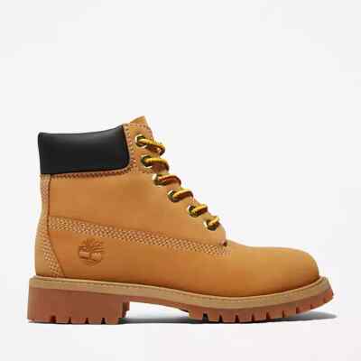 Timberland 6 Inch Premium TB012709 Boots Kids Wheat Nubuck Lace-up