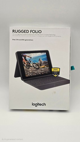 Logitech Rugged Folio Keyboard Case for iPad 7th/8th Gen – Shockproof, Graphite - Picture 7 of 7
