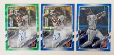 3x 2021 Topps Sapphire Chrome DAZ CAMERON RC Green Auto /50 & Base