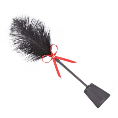 Feather Tickler Whip Erotic Fetish Leather Spanking Paddle Adult Sex Toy  BDSM