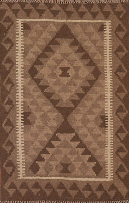 Dual-Sided Kilim Kelim Rugs Flatweave Wool Carpet 3x4 ft