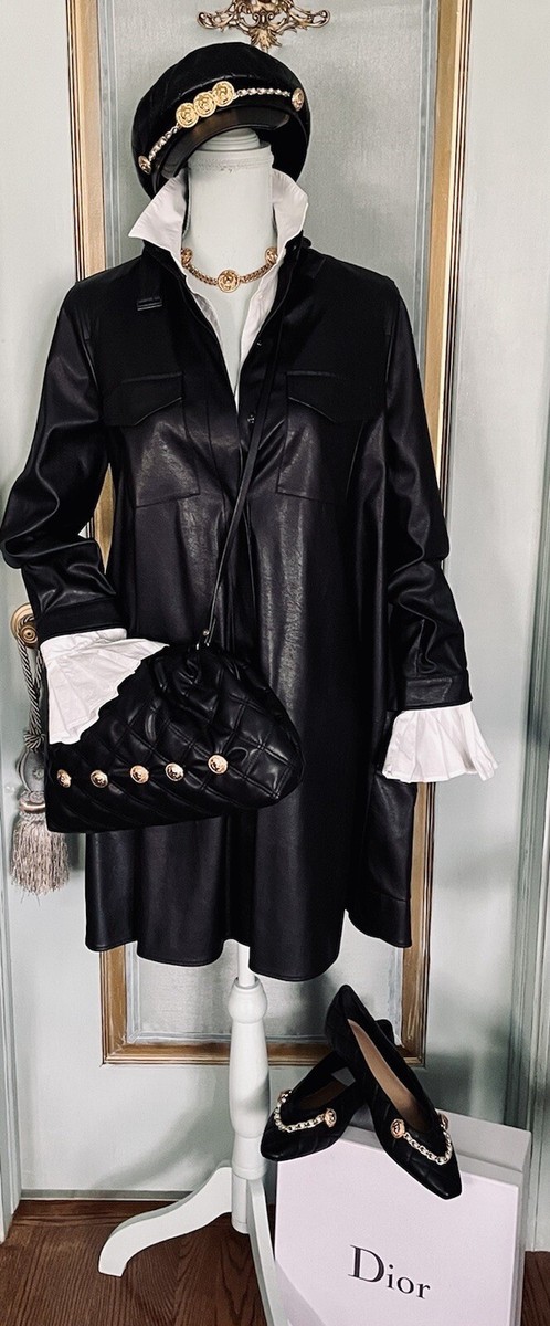 bcbg black leather dress Leather Dress With Slit