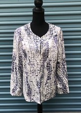 Chico's Women's Pretty Python Amina Jacket Purple Beaded Neck 3
