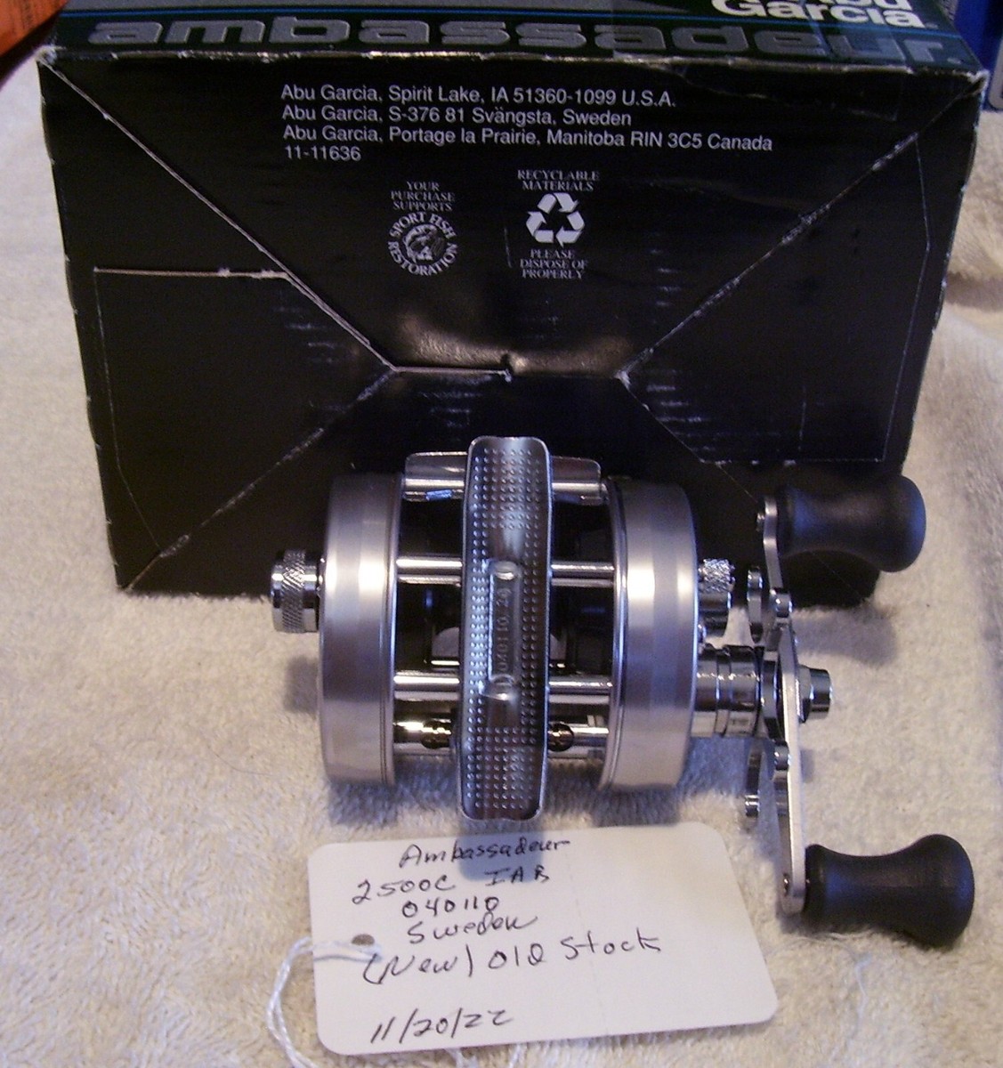 ABU/SWEDEN/Ambassadeur2500C/IAＲ AMBASSADEUR 2500C IAR 11/20/22 REEL BOX NEW OLD STOCK #040110