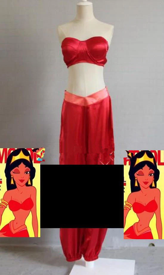 Lamp of Aladdin Jasmine Princess Dress Red Made dress Cosplay Costume - Image 4 of 4