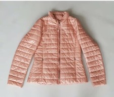Marella ( Max Mara) Jacket Light Padded Quilted Hood Zip Peach Uk10