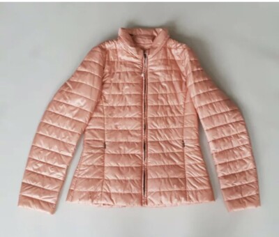 MARELLA ( Max Mara) JACKET light padded quilted hood zip peach UK10
