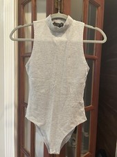 Gray Mock Neck Tank Bodysuit Size Small